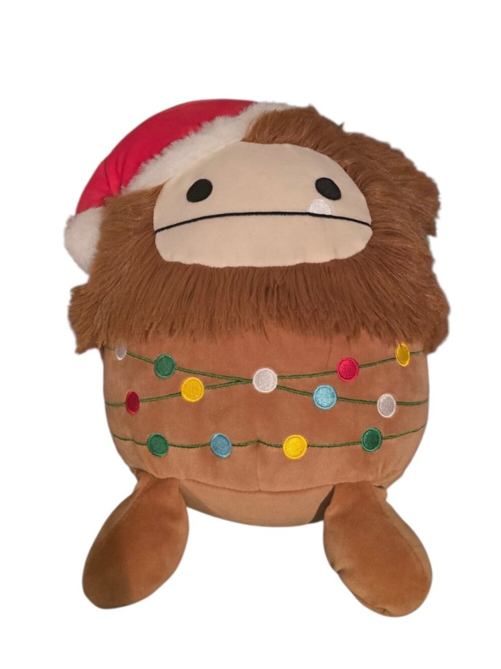 NWT Squishmallows Benny Bigfoot 11" Christmas Lights Santa Hat Plush Holiday